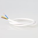 PVC-Lampenkabel Elektro-Kabel Stromkabel weiß 3-adrig, 3Gx0,75mm² mit integriertem Stahlseil als Zugentlastung