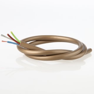 PVC-Lampenkabel Elektro-Kabel Stromkabel gold 3-adrig 3Gx0,75mm² mit integriertem Stahlseil als Zugentlastung