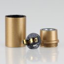 E14 Lampenfassung Bakelit-Optik gold mit Glattmantel M10x1 IG