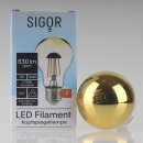 Sigor E27 LED Filament Kopfspiegellampe gold 7W(=50W)...