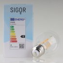 Sigor E27 LED Filament Leuchtmittel klar 7W=(60W) 220-240V 806 lm 2700K  warmweiß dimmbar