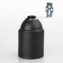 E27 Lampenfassung Thermoplast/Kunststoff schwarz mit Glattmantel und Metallwinkel 250V/4A