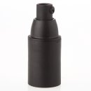 E14 Lampenfassung Thermoplast/Kunststoff schwarz mit Glattmantel und Zugentlastung