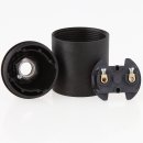 E27 Lampenfassung Thermoplast/Kunststoff schwarz mit Glattmantel und Zugentlastung 250V/4A