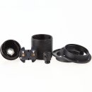 E27 Lampenfassung Thermoplast/Kunststoff schwarz mit Zugentlastung und 2 Schraubringe 250V/4A