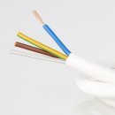 PVC-Lampenkabel Elektro-Kabel Stromkabel weiß 3-adrig 3x1mm² mit integriertem Stahlseil