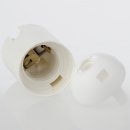 E27 Lampenfassung Thermoplast/Kunststoff weiß mit Glattmantel 2-teilig M10x1 IG