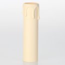 E14 Kerzenhülse Fassungshülse Kunststoff Elfenbein 26x100mm mit Tropfen für Kronleuchter Lampenfassung