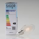 Sigor E14 LED Filament Kerzenlampe matt 4,5W = (40W) 470lm 2700K warmweiß dimmbar