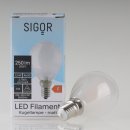 Sigor E14 LED Filament Tropfenlampe matt 2,5W = (25W)...