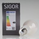 Sigor E27 LED Filament Leuchtmittel opal 9W=(75W) 220-240V 1055 lm 2700K warmweiß dimmbar